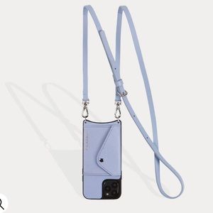 Brand New, cross body Bandolier, for iPhone 14, style DONNA periwinkle/silver